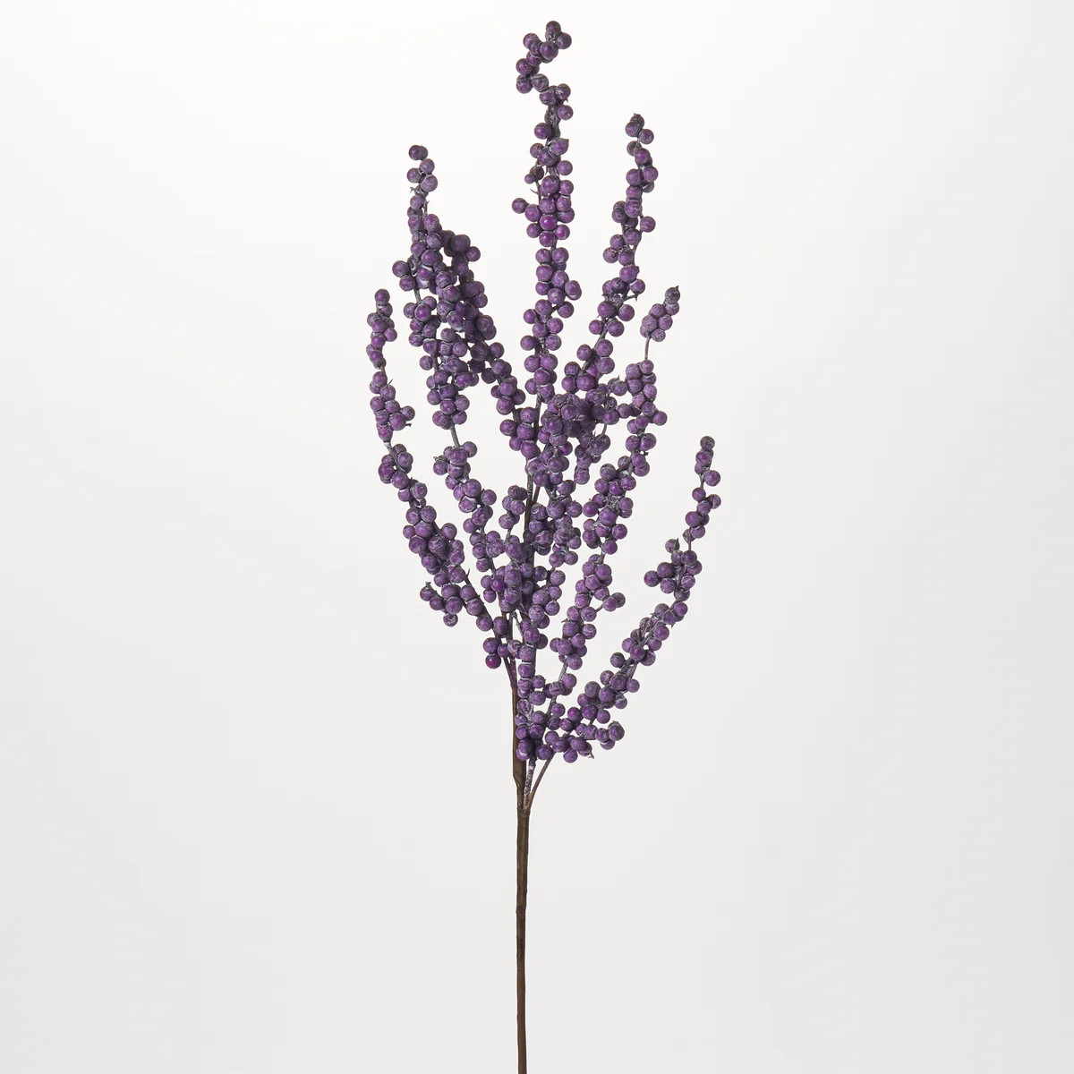 Waterproof Weathered Purple Cluster Berry Long Stem Branch Spray - 32" | Darby Creek Trading