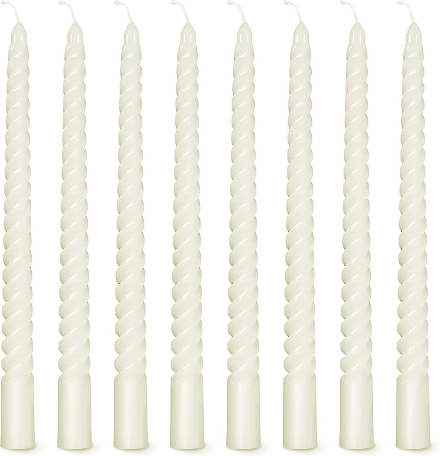 8PCS Spiral Taper Candles,10Inch Twist Taper Candle,White Spiral Candle,Dripless Twisted Candles,... | Amazon (US)