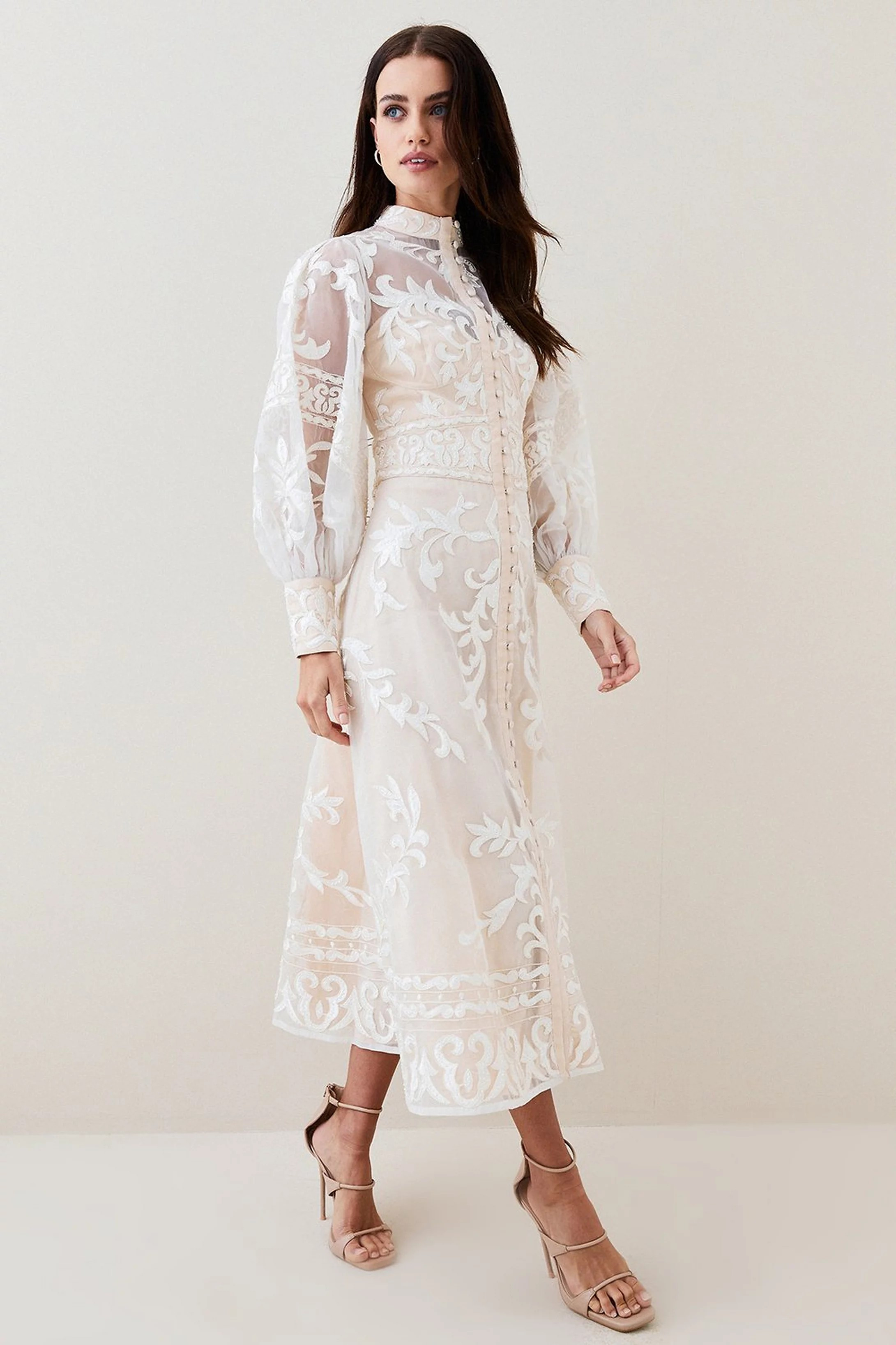 Lydia Millen Petite Baroque Applique Midi | Karen Millen US