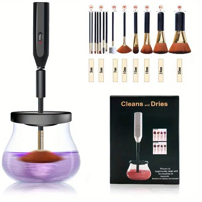Time-Saving Makeup Brush Cleaner & Dryer - Electric Cosmetic Brush with 8 Rubber Tube Sleeves - C... | Temu Affiliate Program