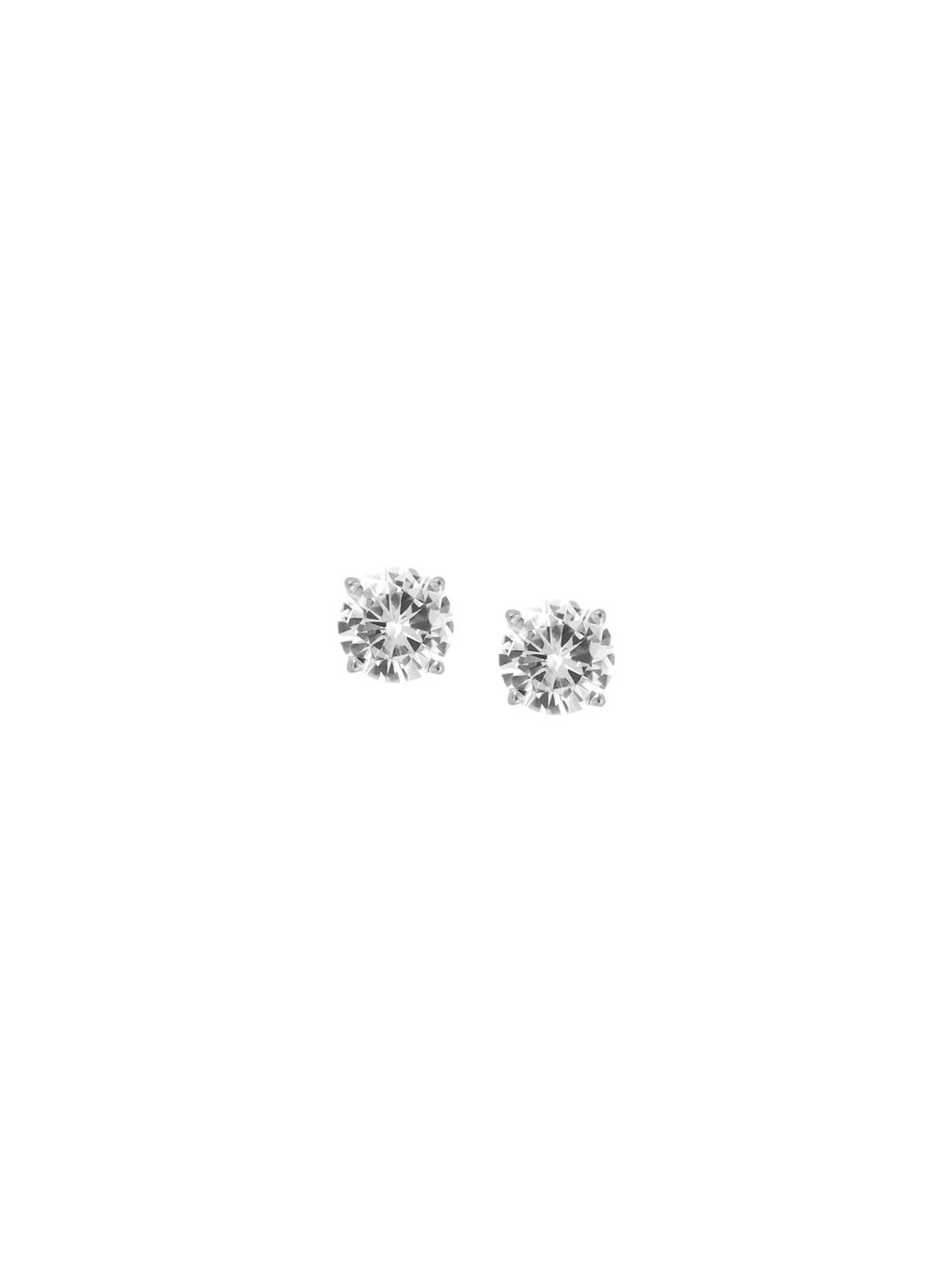 14K WHITE GOLD CLASSIC 4-PRONG ROUND CUT, LAB-GROWN DIAMOND STUDS | Dorsey