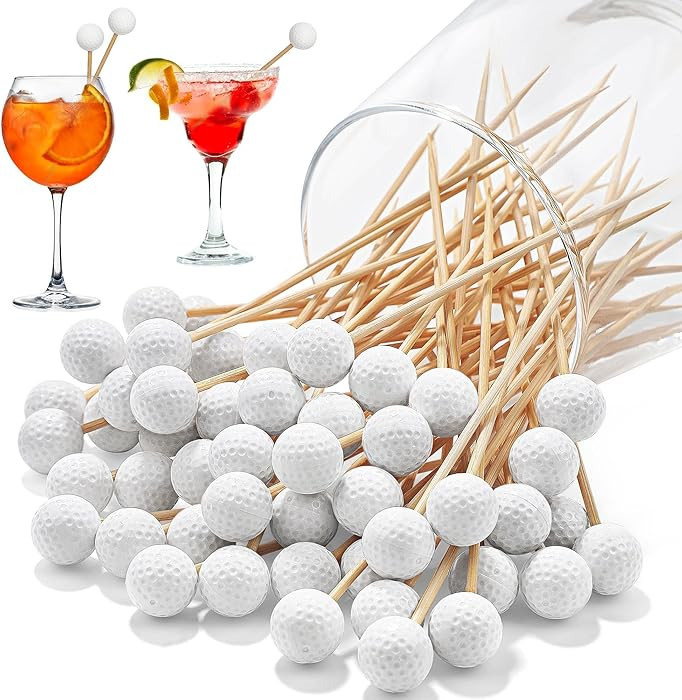 Aodaer 100 Pieces Golf Toothpicks 4.72 Inch Golf Skewers Golf Cocktail Picks Golf Fruit Picks Dec... | Amazon (US)