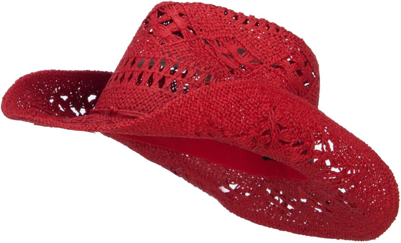 Q Headwear Solid Color Straw Cowboy Hat | Amazon (US)