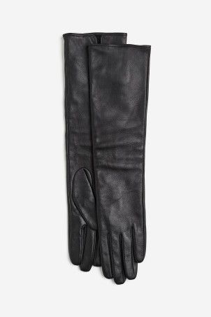 Long Leather Gloves - Black - Ladies | H&M GB | H&M (UK, MY, IN, SG, PH, TW, HK)
