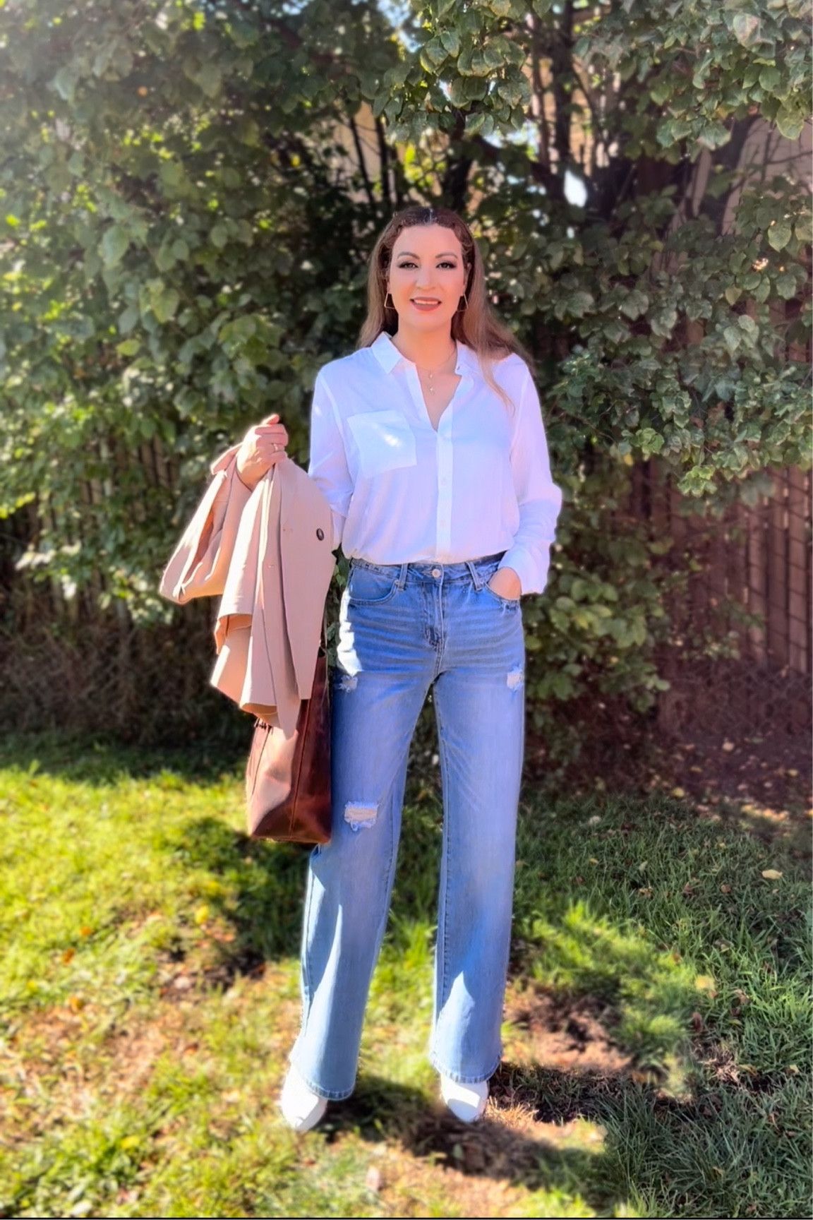 Utyful - Pantalones de mezclilla para mujer, de cintura alta y ajuste relajado, rasgados, acampanados, elásticos.
De referencia yo utilizo size :M

#LTKSeasonal #LTKbeauty #LTKstyletip