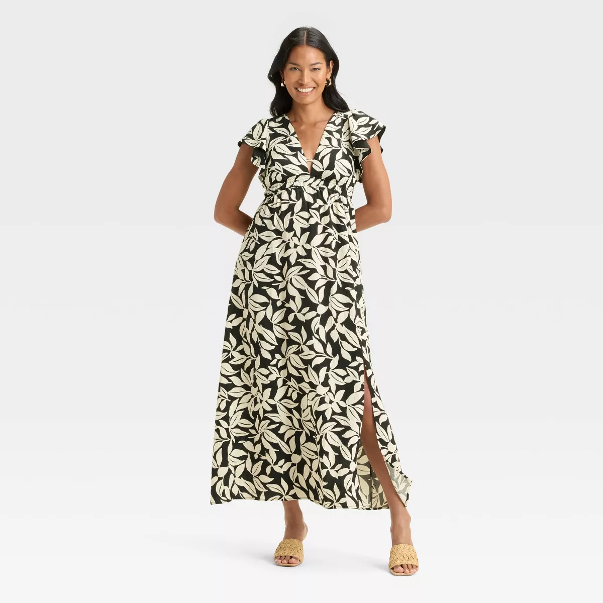 Women's Flutter Short Sleeve Maxi A-Line Dress - A New Day™ | Target