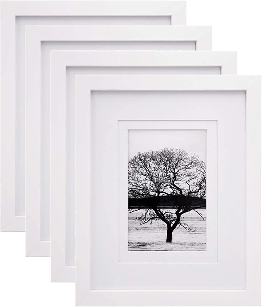 Egofine 8x10 Picture Frames Set of 4, Made of Solid Wood Covered by Plexiglass Display 4x6 and 5x... | Amazon (US)
