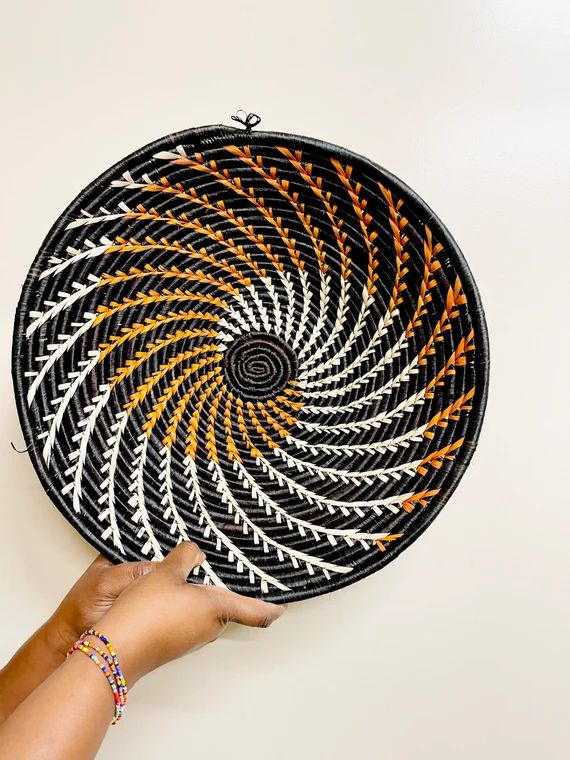 Boho Wall Decordecorative Basket Raffia Basket Handmade | Etsy | Etsy (US)