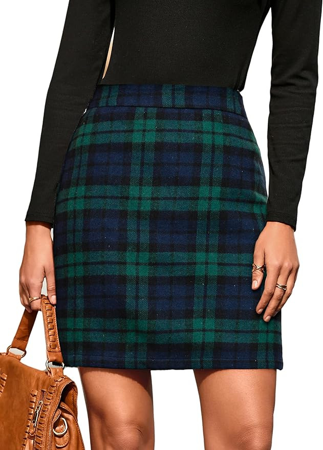 Simplee Women's High Waist Faux Suede Mini Bodycon Skirt | Amazon (US)