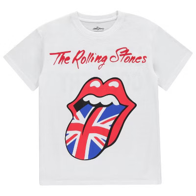 Rolling Stones Ladies Fashion Shirt - Ladies Classic Rolling Stones Clothing - Mick Jagger, Keith Richards, Charlie Watts Tee (White, Medium) | Target