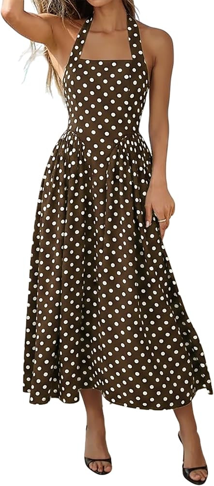 Lingswallow Women Vintage Polka Dot Dress - Retro Tea Party & Cocktail Dress for Wedding Guests, ... | Amazon (US)