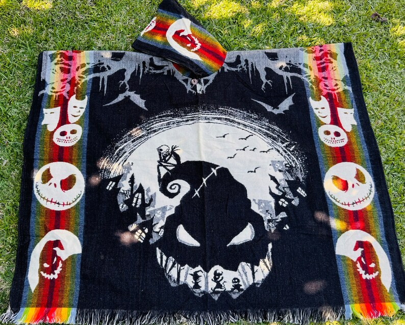 The night before Christmas Poncho,Jack Skellington and Boogie man Poncho, Alpaca Wool Poncho unis... | Etsy (US)
