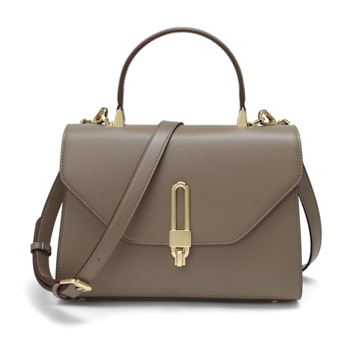 Top Handle Bag Fashion Leather Satchel Bag for Ladies, Zipper Pocket, Metal，Leather tote bag for Women. | Amazon (US)