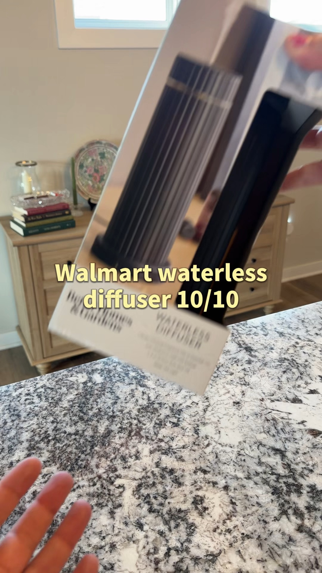 Walmart waterless diffuser 

Fragrance oil, diffuser, home