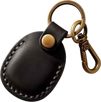 Genuine Leather Airtag Holder, Portable Air tag Keychain with Key Rings, Full Coverage Hidden Cas... | Amazon (US)