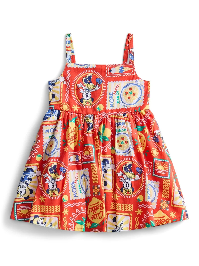 Minnie and Friends Toddler Girls Allover Print Sleeveless Dress, Sizes 12M-5T | Walmart (US)