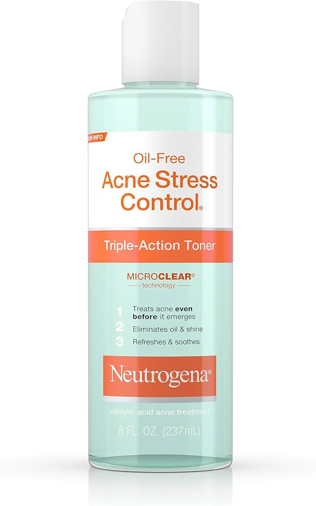 Neutrogena Oil-Free Acne Stress Control Triple-Action Toner, 8 Fluid Ounce | Amazon (US)