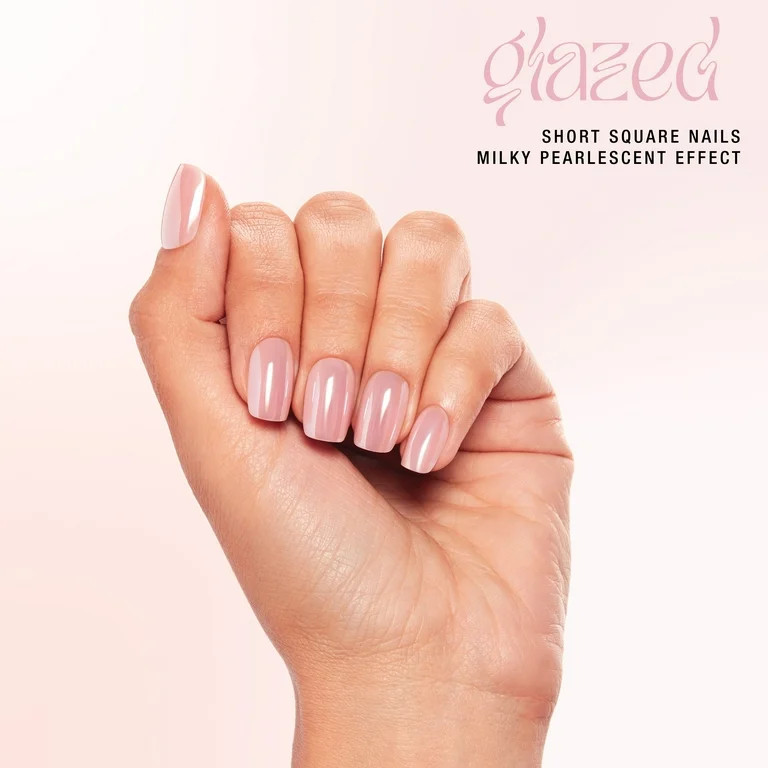 Salon Perfect Artificial Fake Press Ons, 255 Glazed Peach French Tip, Short Round Squoval, File a... | Walmart (US)