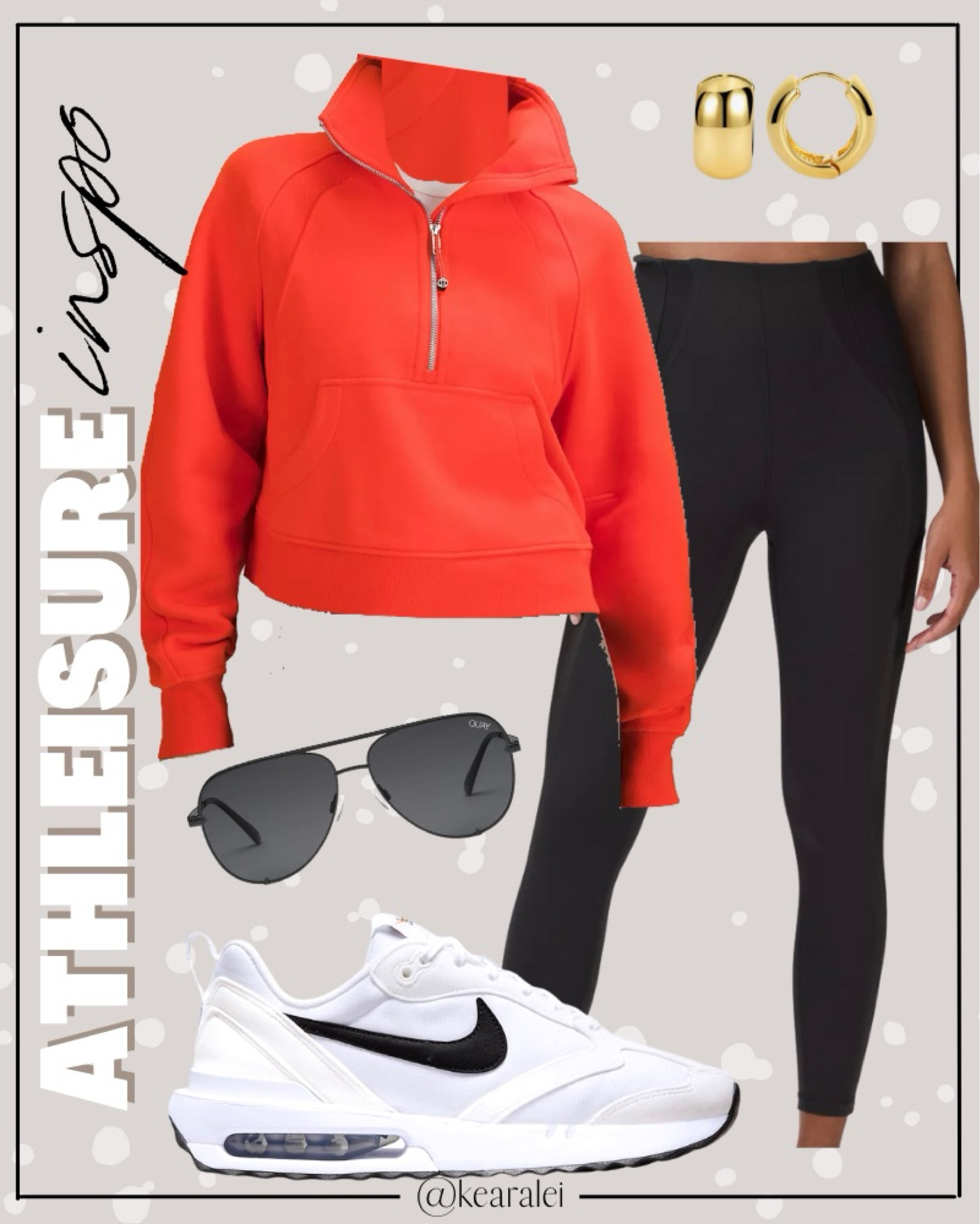Lululemon athleisure outfit looks for less activewear workout outfit travel outfits exercise leggings scuba half zip funnel neck sweatshirt red orange Amazon fashion black align leggings Nike tennis shoes sneakers black belt bag Fanny pack chunky gold hoops earrings black aviator sunglasses || #amazon #athletic #exercise #workout #leggings #lululemon #nike #freepeople #sneakers #neutrals
.
.
.

Fitness Wear, Activewear, exercise outfit, workout leggings, sports bra, Lulu lemon, free people motion active athleisure
.

Amazon fashion, teacher outfits, business casual, casual outfits, neutrals, street style, Midi skirt, Maxi Dress, Swimsuit, Bikini, Travel, skinny Jeans, Puffer Jackets, Concert Outfits, Cocktail Dresses, Sweater dress, Sweaters, cardigans Fleece Pullovers, hoodies, button-downs, Oversized Sweatshirts, Jeans, High Waisted Leggings, dresses, joggers, fall Fashion, winter fashion, leather jacket, Sherpa jackets, Deals, shacket, Plaid Shirt Jackets, apple watch bands, lounge set, Date Night Outfits, Vacation outfits, Mom jeans, shorts, sunglasses, Disney outfits, Romper, jumpsuit, Airport outfits, biker shorts, Weekender bag, plus size fashion, Stanley cup tumbler
.
Target, Abercrombie and fitch, Amazon, Shein, Nordstrom, H&M, forever 21, forever21, Walmart, asos, Nordstrom rack, Nike, adidas, Vans, Quay, Tarte, Sephora, lululemon, free people, j crew jcrew factory, old navy

#LTKstyletip #LTKfitness #LTKCyberWeek