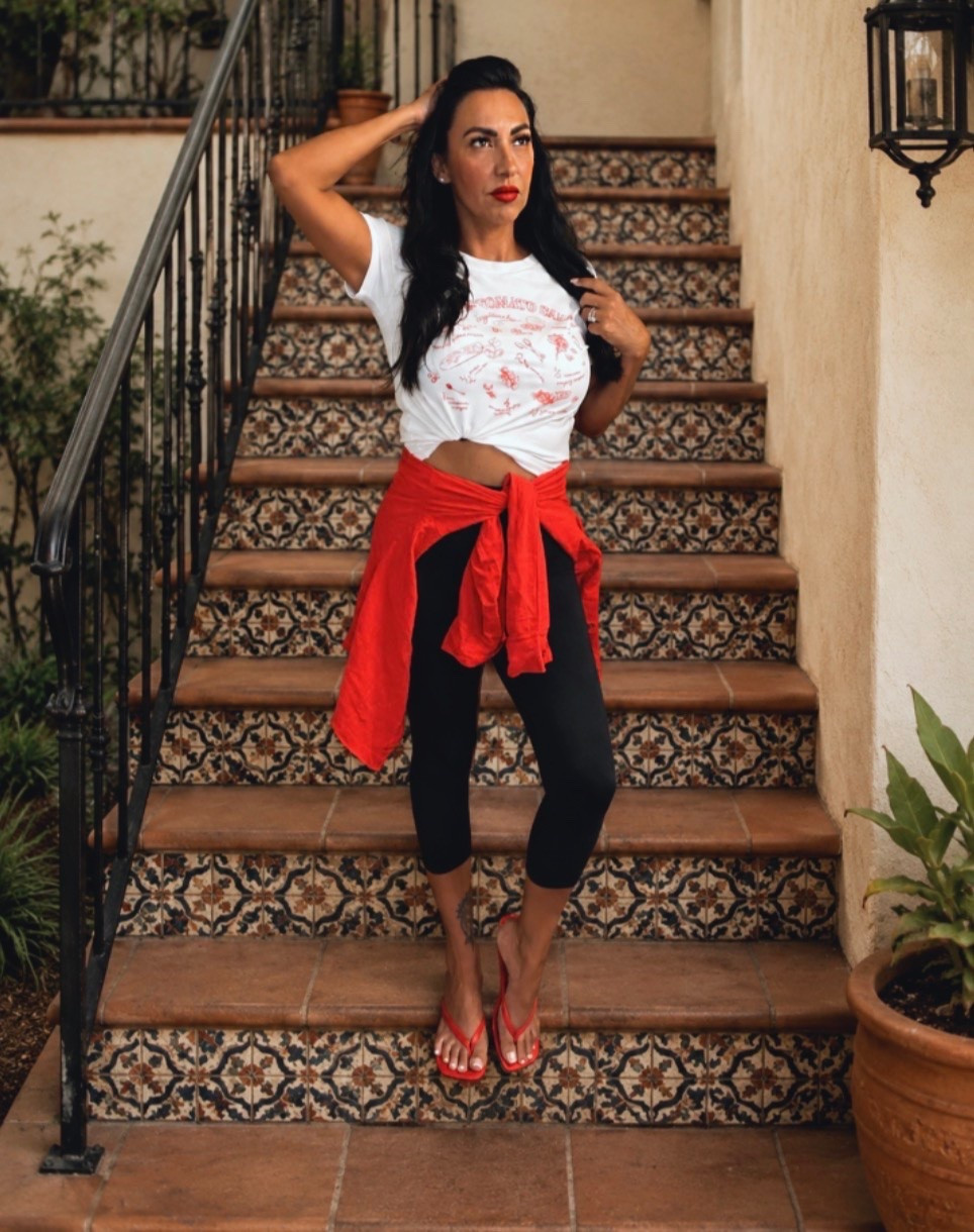 Red is definitely my color ❤️✨

Keeping it casual but making a statement with this outfit! I paired my graphic tee with black capri leggings, a lightweight red button-up, and my favorite red sandals. I love how adding one bold color can completely transform a simple outfit.

Comfortable, confident, and just a little spicy! 🌶️❤️

Would you wear this look?

#OutfitOfTheDay #OOTD #FashionOver50 #Over50Style #AgelessStyle #CasualStyle #RedOutfit #FashionInspiration #StyleInspo #LatinaStyle #EverydayFashion #ConfidenceAtAnyAge #StylingOver50

#LTKootd #LTKBeauty #LTKmomlife