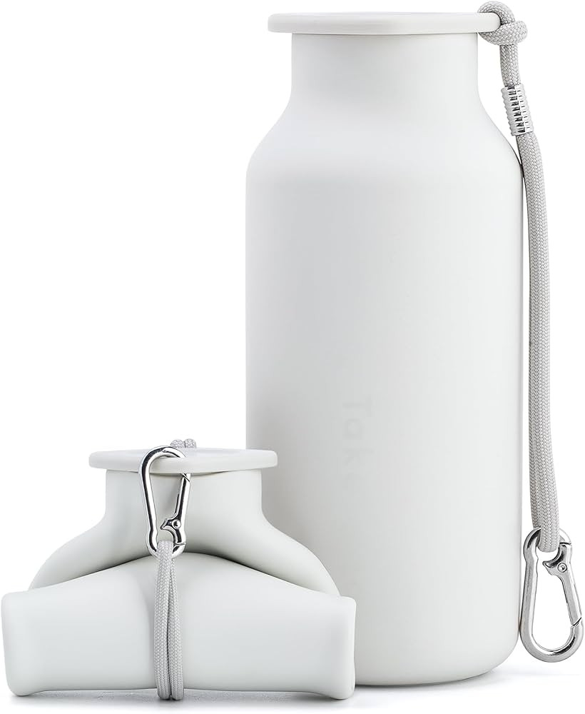 Collapsible Water Bottles 20 oz, Leak Proof, BPA Free Foldable Silicone Travel Water Bottle Cups ... | Amazon (US)