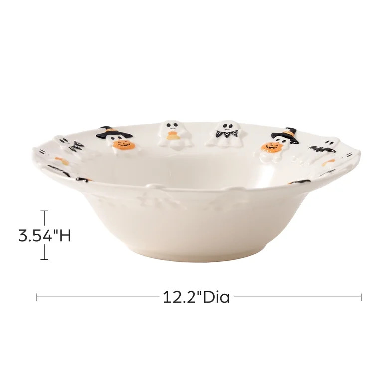 Way To Celebrate Halloween Ghost Ceramic Stoneware Serving Bowl, White | Walmart (US)
