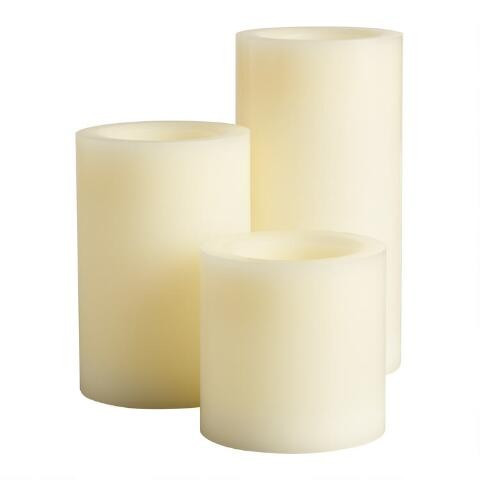 Ivory Flameless LED Pillar Candle | World Market