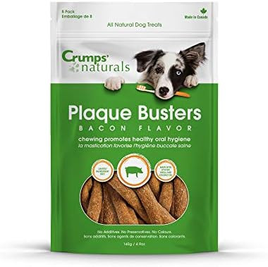 Crumps' Naturals Plaque Busters Dog Dental Chew- 8 Pack | Amazon (US)
