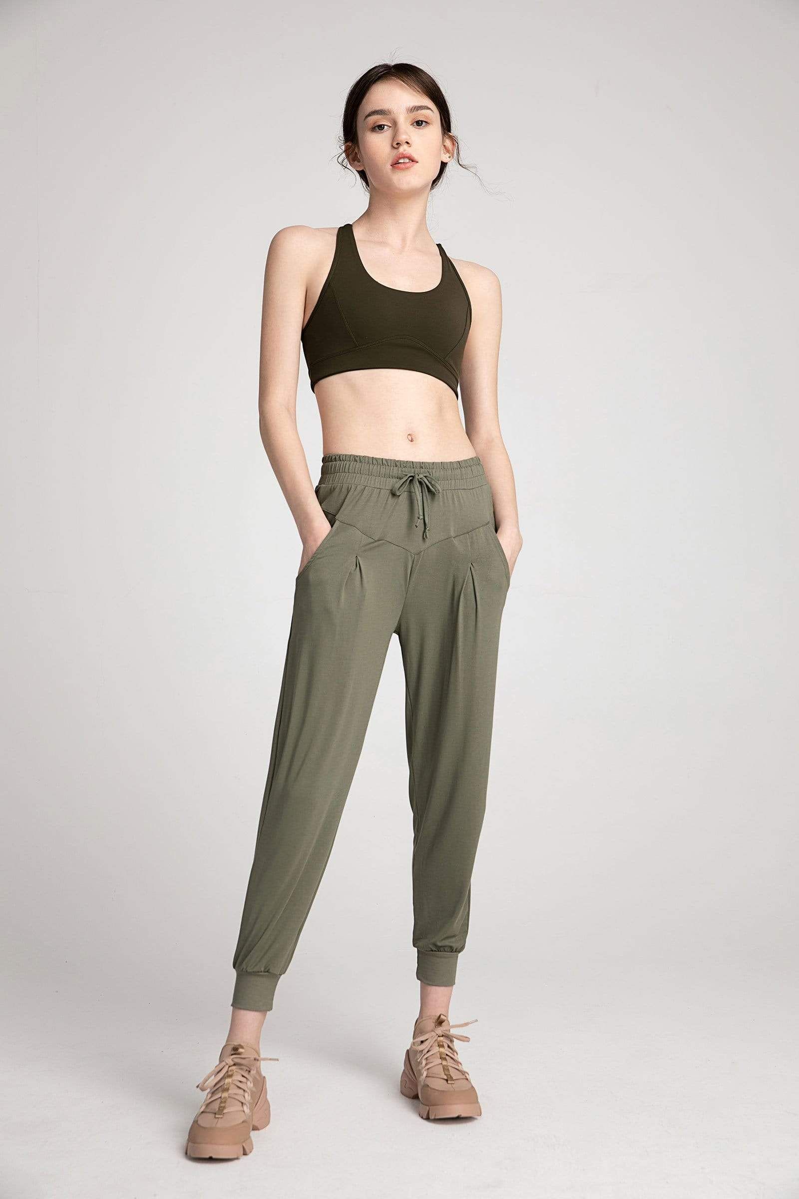 Terra Khaki Soft Drawstring Jogger | J.ING