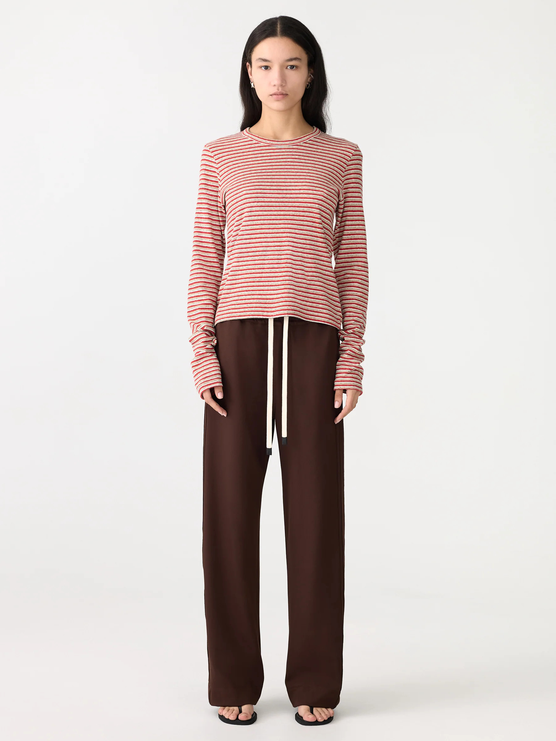 Twill Pinstitch Detail Pant | Bassike