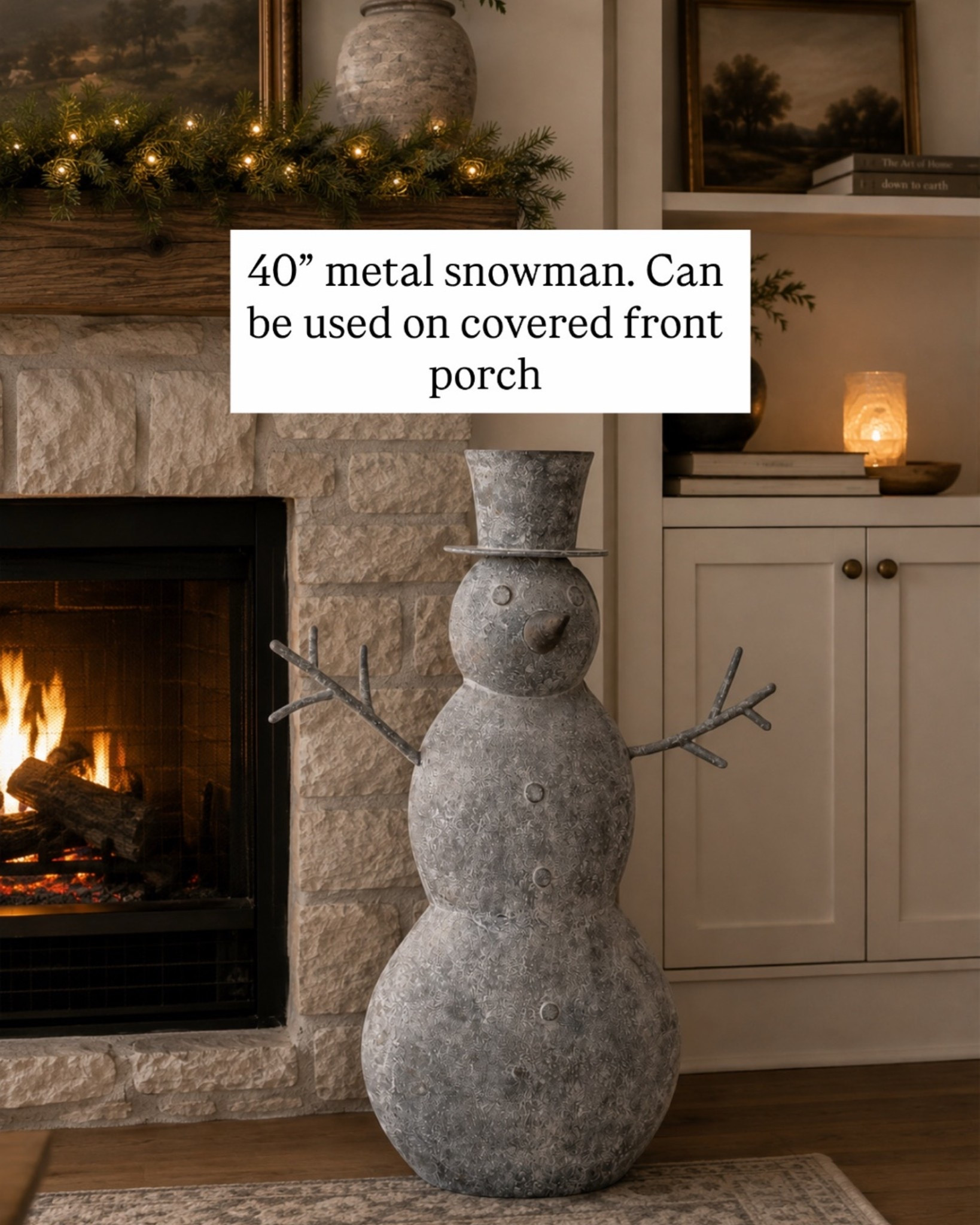 This 40” snowman is such a charming addition to your holiday decor! ⛄️✨ I love the vintage-inspired galvanized finish and how perfectly he looks tucked beside the fireplace. A cozy, timeless Christmas find you’ll want to bring out year after year. 🤍🎄

#LTKHome #LTKSeasonal #LTKSaleAlert