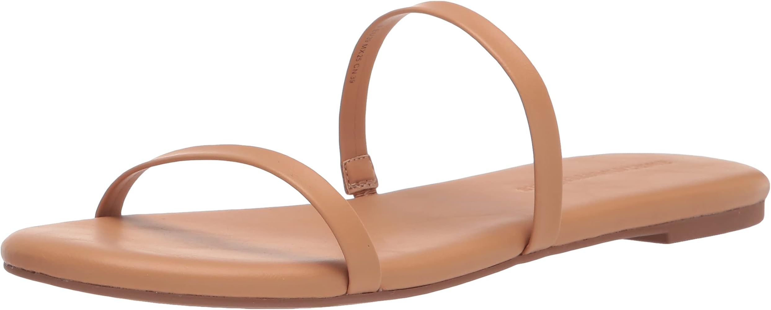 Amazon.com: Amazon Essentials Women's Thin Two Strap Sandal Flat, Natural PU, 8 B US : Clothing, ... | Amazon (US)