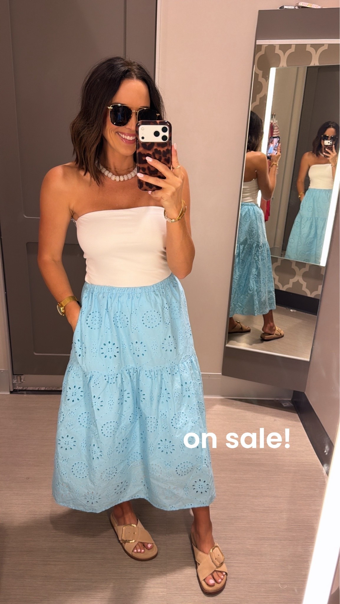 This outfit feels straight out of a summer vacation 💙 The skirt is so pretty and feminine, and I love how easy it is to style with a simple white top. One of those outfits that looks expensive but is actually affordable and comfortable enough to wear all day.

Size XS, 5’3 for reference

#LTKStyle #LTKFinds #TargetStyle #SummerStyle #CoastalStyle #VacationOutfit #AffordableFashion #OOTD #LTKUnder50