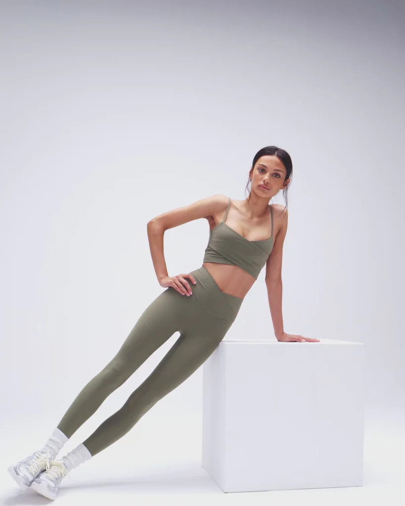 Ultimate Wrap Over Leggings - Olive Green | Adanola UK