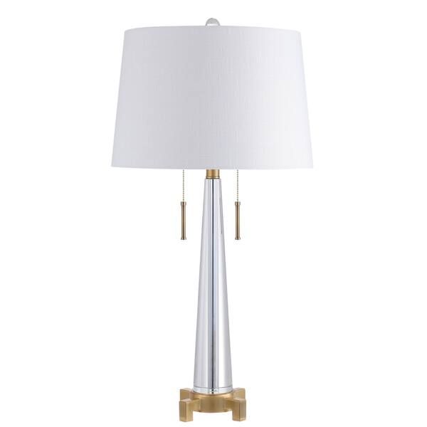 Zoe 2-light 29.5-in. Brass Goldtone/Crystal Table Lamp - Clear | Bed Bath & Beyond