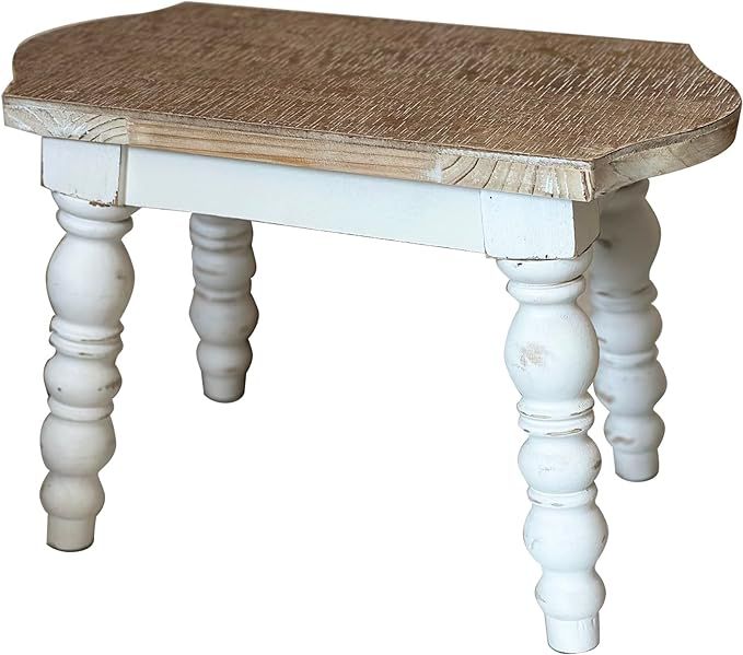 dwellington Farmhouse Wooden Step Stool for Adults, Wood Bedside Foot Stool for Kitchen, Bedroom,... | Amazon (US)