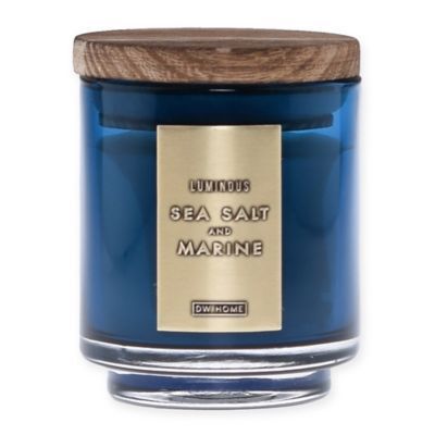 DW Home Sea Salt and Marine Wood-Accent 4 oz. Jar Candle in Blue | Bed Bath & Beyond