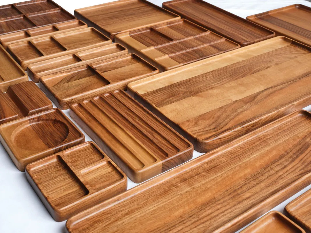 Beech Wood Desk Organizer: Minimalist Handmade Tray, Custom Engraved Office Storage - Etsy | Etsy (US)