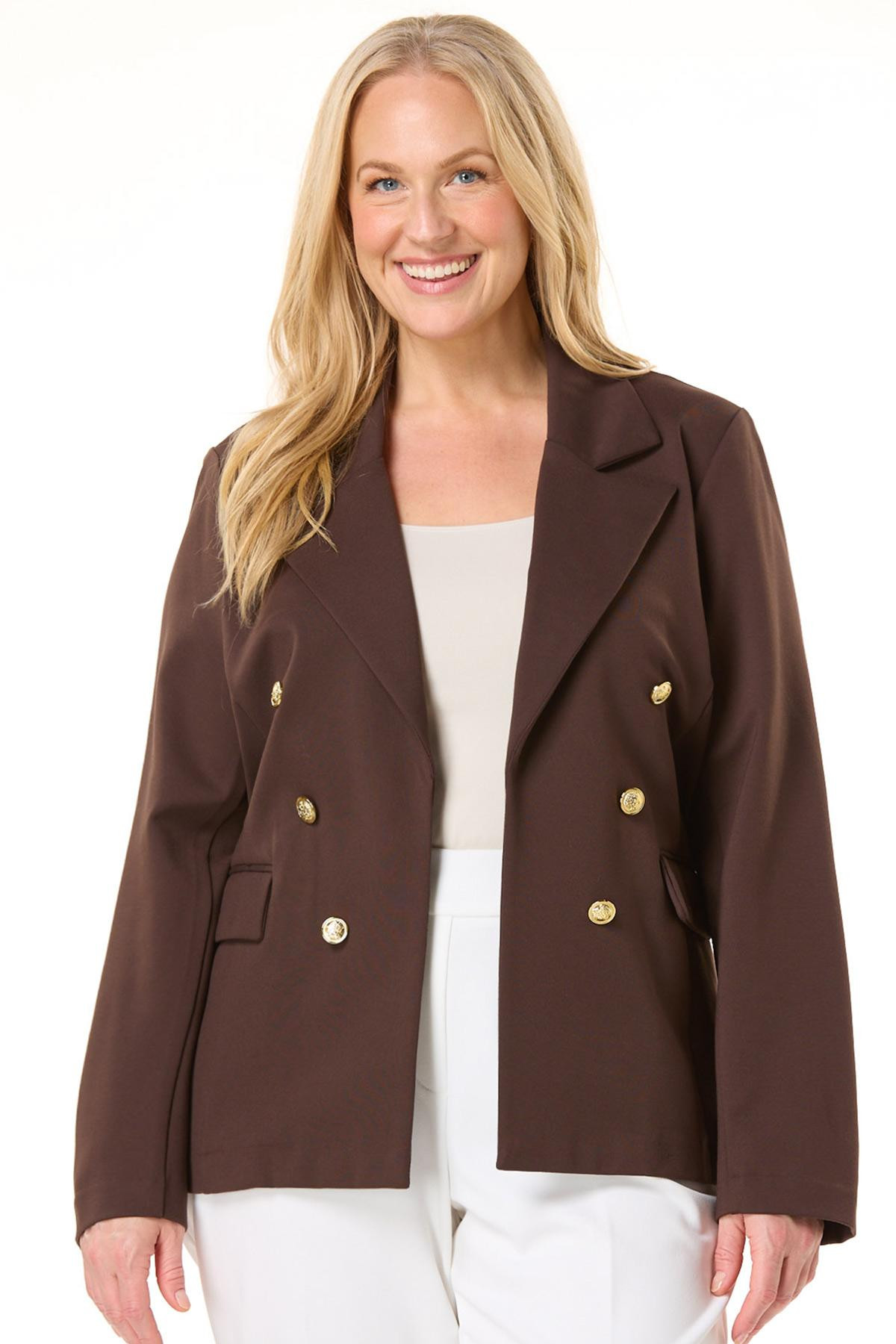 Plus Size Fashion Button Ponte Blazer | Cato Fashions