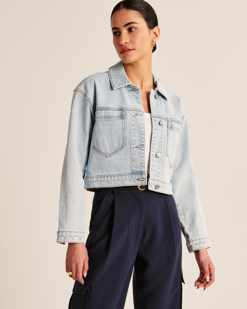 Cropped Denim Jacket | Abercrombie & Fitch (US)