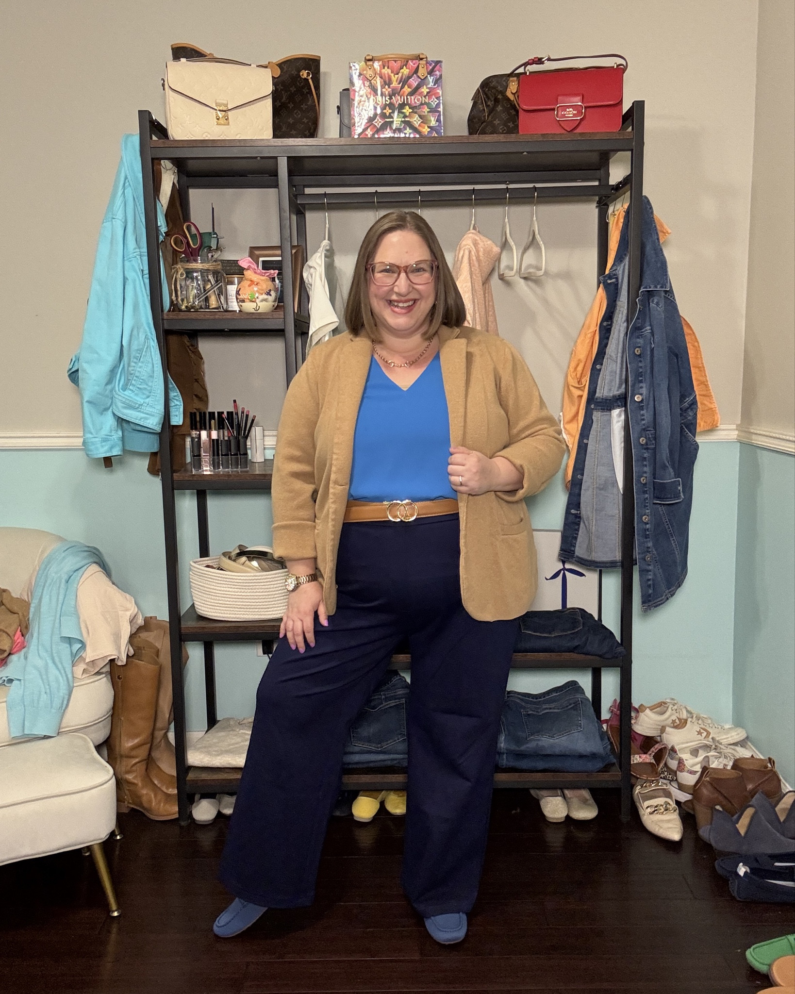My skirts video from yesterday inspired today’s look!

I can wear my true size or size down in the blazer. 

The top would probably fit me better in plus size, but I’m wearing xxl. It fits fine if it’s tucked. The color is OOS. 

I wear the new drivers in my true size. 

I did need these pants hemmed, but I love them!

Belt is from Bella Belts  

#LTKWorkwear #LTKPlusSize #LTKootd