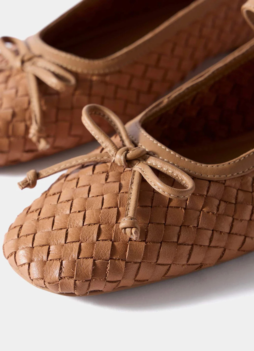 Charley Tan Leather Woven Pumps | Mint Velvet