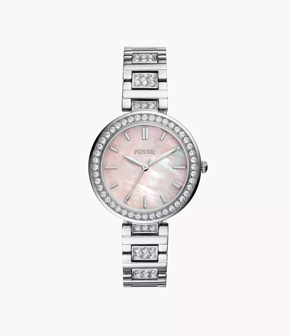 Karli Three-Hand Silver-Tone Watch | Fossil (US)