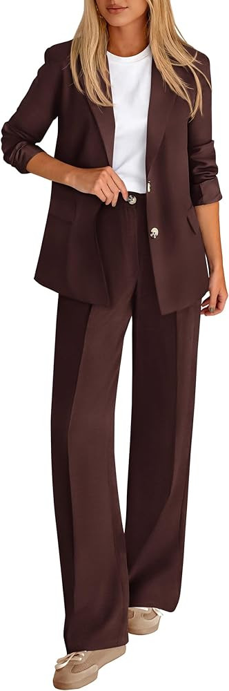 KIRUNDO Womens Suits 2 Piece Set Business Casual Outfits | Amazon (US)