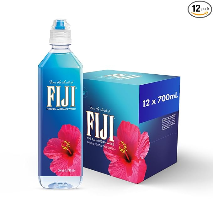 FIJI Natural Artesian Bottled Water 700mL / 23.7 Fl Ounce (Pack of 12) - Sports Cap - 100% Natura... | Amazon (US)