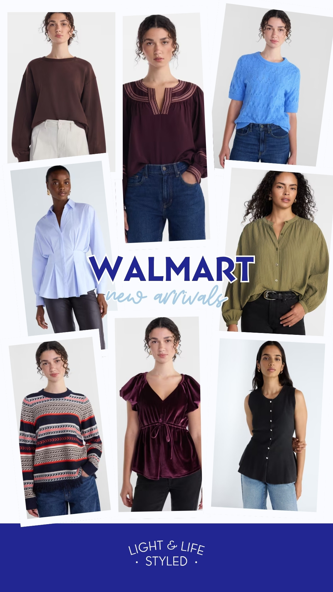 New Walmart tops for workdays, weekends, and dinner plans!!!🤎 Loving the rich fall colors, pretty blouses, and sweaters you can style so many ways!  

 #LTKootd #LTKSeasonal #LTKSaleAlert