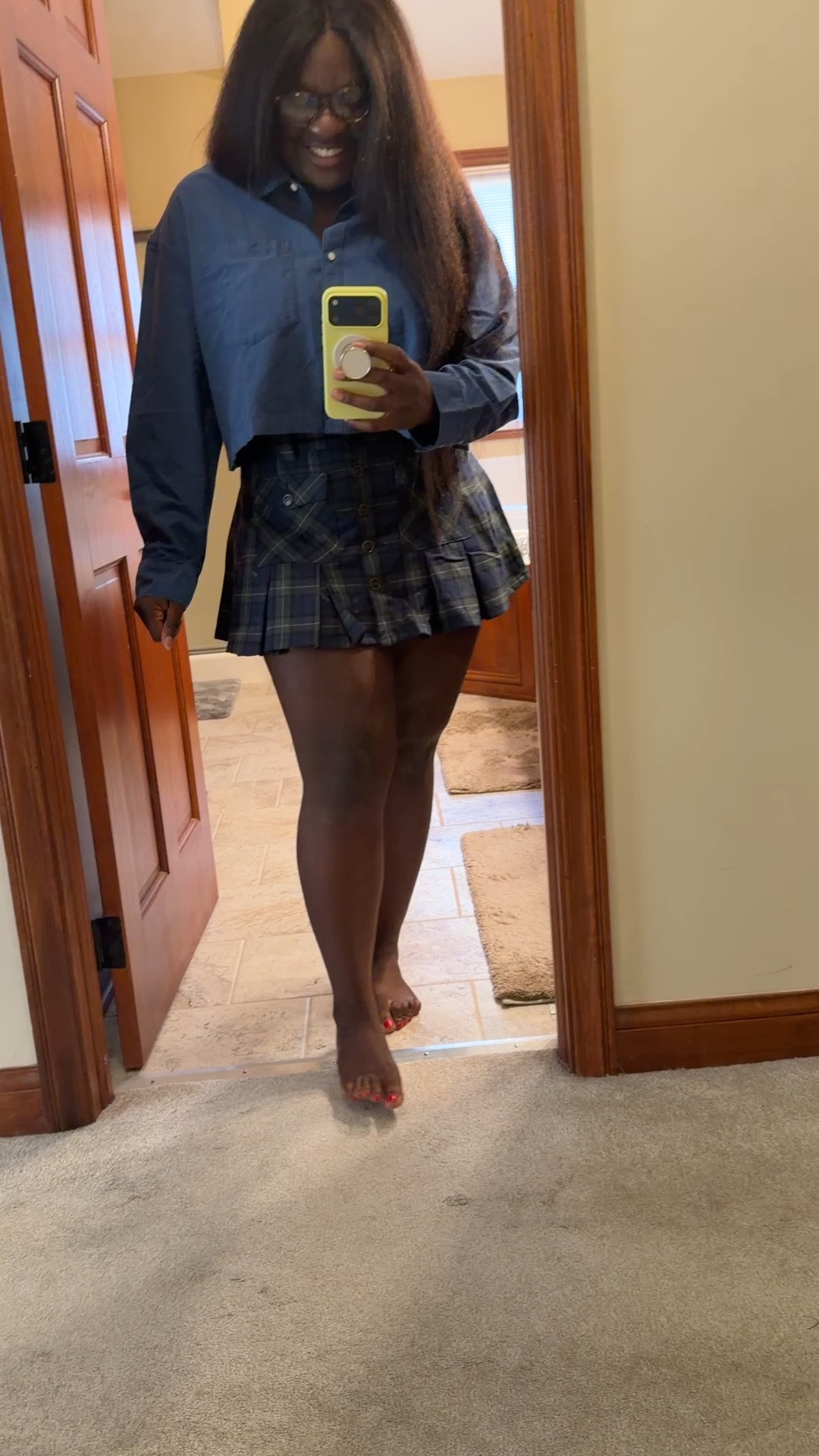 Love this little fit. 

Wearing a size 10 in the skirt   