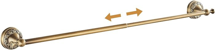 Wall Mounted Bathroom Towel Rack, Towel Bar Adjustable 15.5 to 27.5 Inch Antique Brass Pattern Carving,Brushed Bronze | Amazon (US)