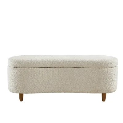 Cream Flip Top Storage Bench With 3.5" Leg Height And Space Stylish For Home Decor | Wayfair North America