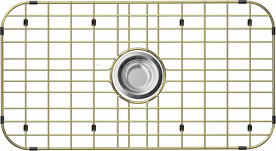 Sink Protector Sink Rack,Large Gold Kitchen Sink Grate,26" X 14" Centered Drain with Corner Radiu... | Amazon (US)